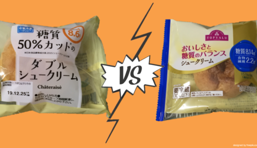 おいしさと糖質のバランス『シュークリーム』VS糖質５０％カット『ダブルシュークリーム』
